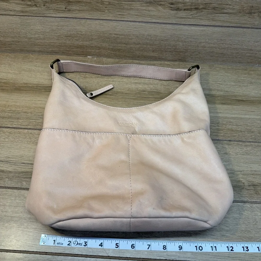 American Leather Co Carrie Hobo Light Pink Leather Purse Handbag USED See Photos